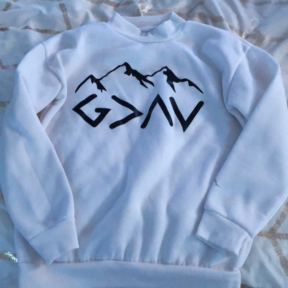 white sweatshirt